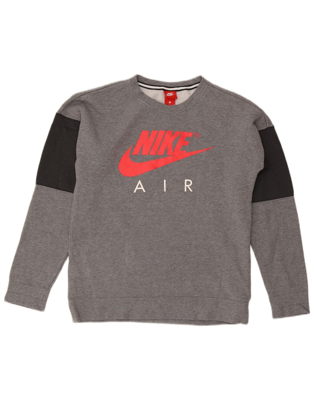 Moletom gráfico masculino Nike Jumper pequeno cinza colorblock algodão