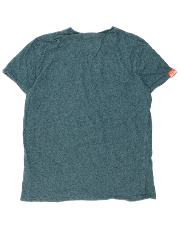 Camiseta masculina Superdry Top XL algodão manchado verde