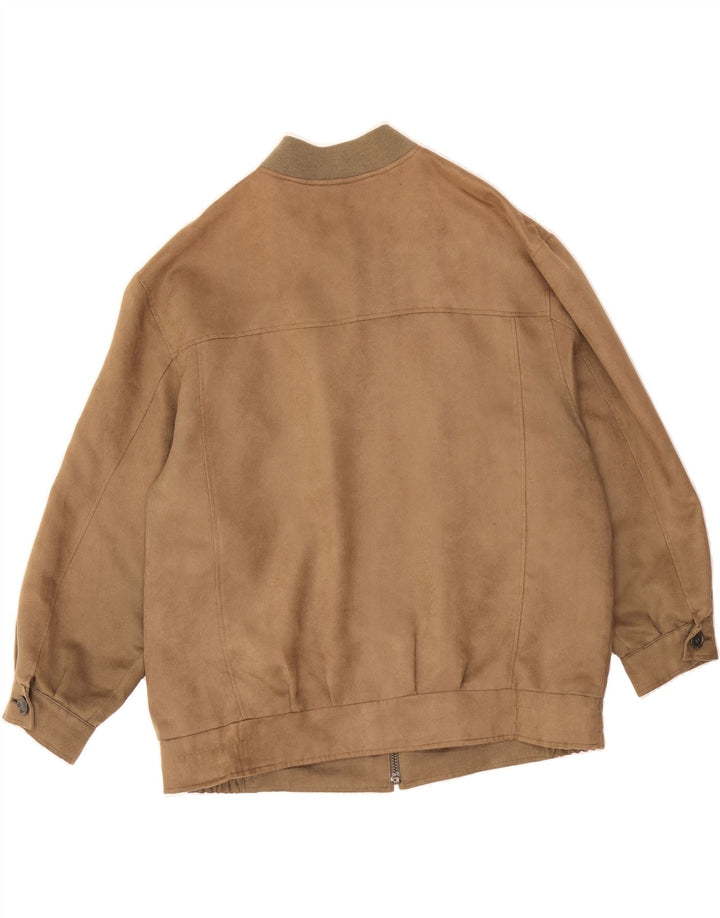 VINTAGE Mens Bomber Jacket UK 38 Medium Brown Vintage Vintage and Second-Hand Vintage from Messina Hembry 