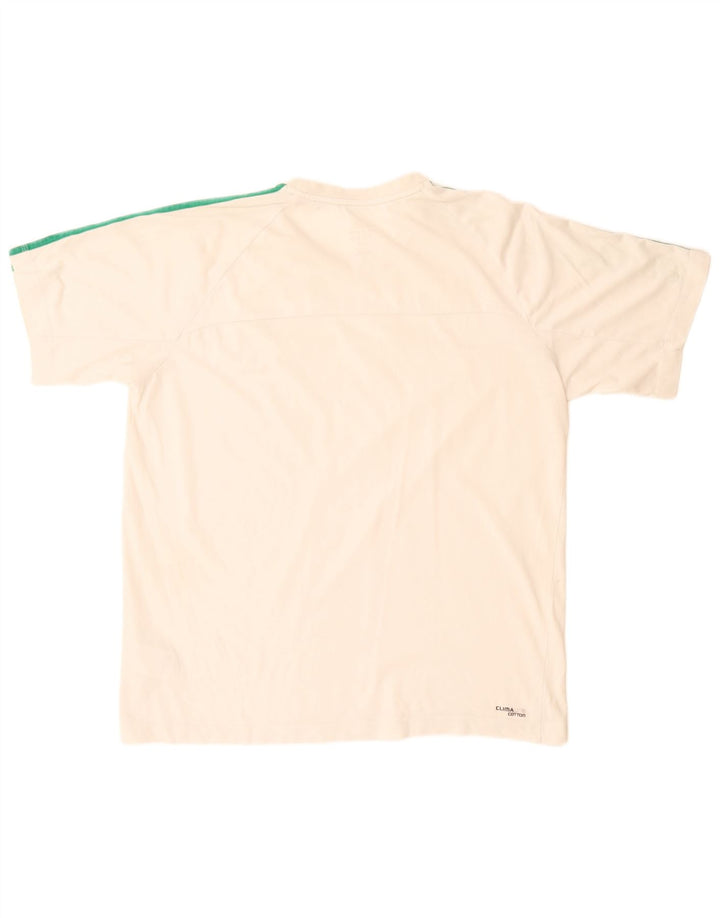 Adidas Mens Camiseta Top Grande Algodão Branco