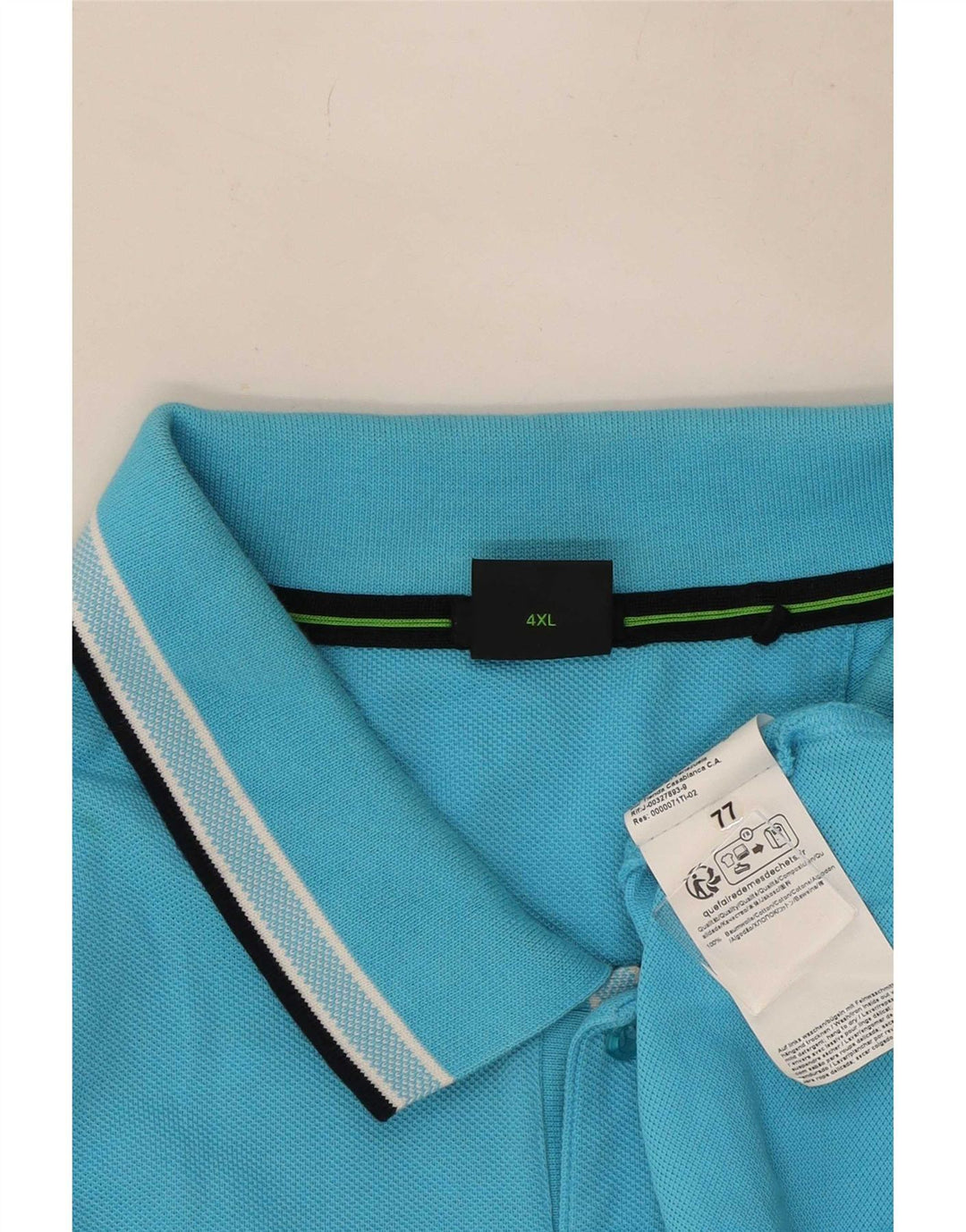 Camisa polo masculina Hugo Boss 4XL algodão azul