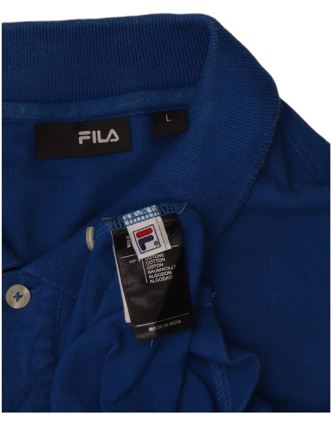 Camisa polo masculina Fila grande algodão azul
