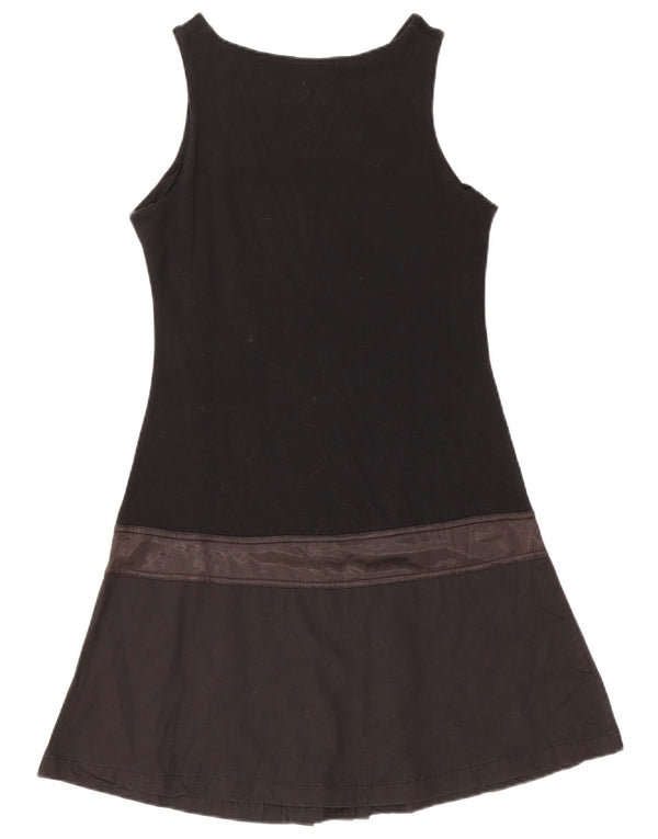 Custo Barcelona Womens Graphic Sleeveless A-Line Dress US 2 XS Black Cotton