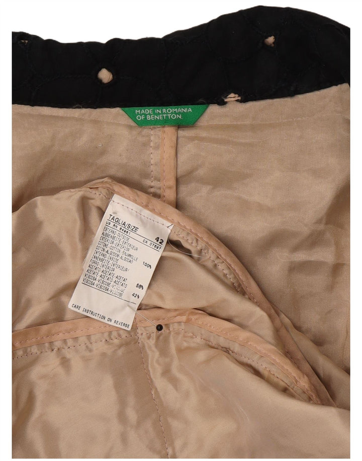Jaqueta blazer feminina Benetton Crop 2 botões IT 42 médio preto manchado