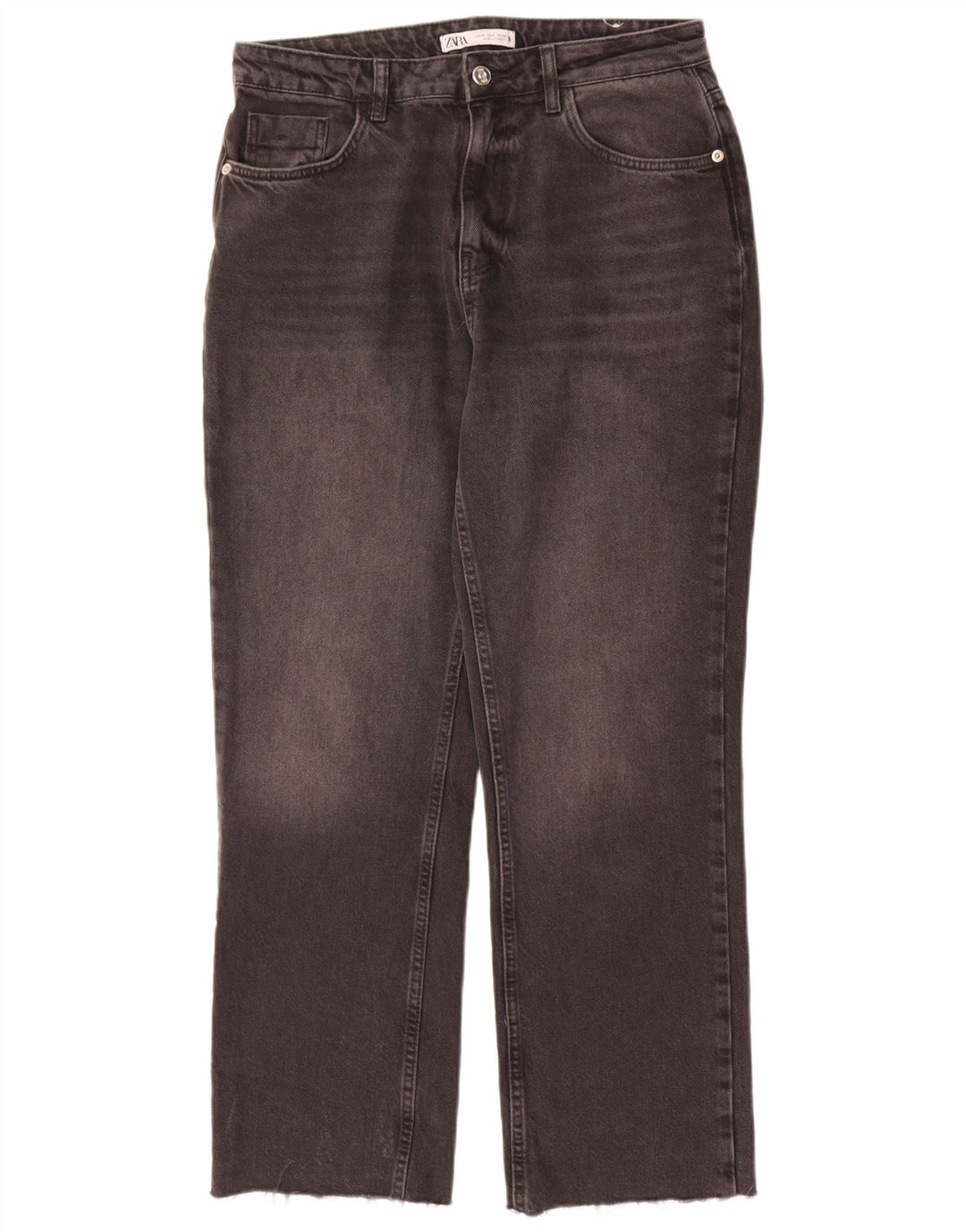 Calça jeans reta feminina Zara EU 40 médio W30 L29 algodão cinza