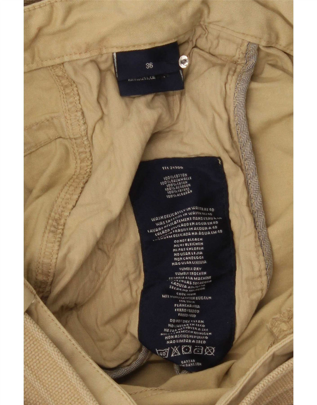 Shorts cargo masculino Gant W36 grande algodão bege