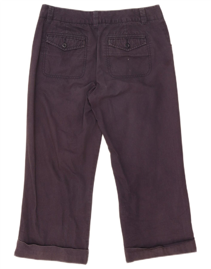 Calça capri feminina Marks & Spencer UK 10 pequena W32 L22 azul marinho