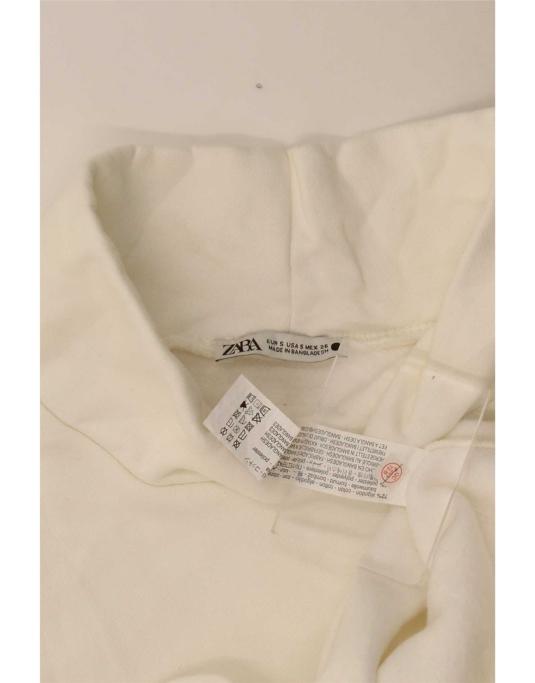 Zara Top feminino oversized manga 3/4 Reino Unido 10 pequeno algodão branco