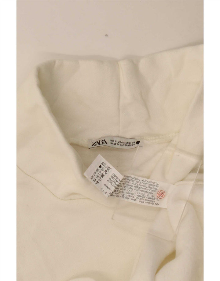 Zara Top feminino oversized manga 3/4 Reino Unido 10 pequeno algodão branco