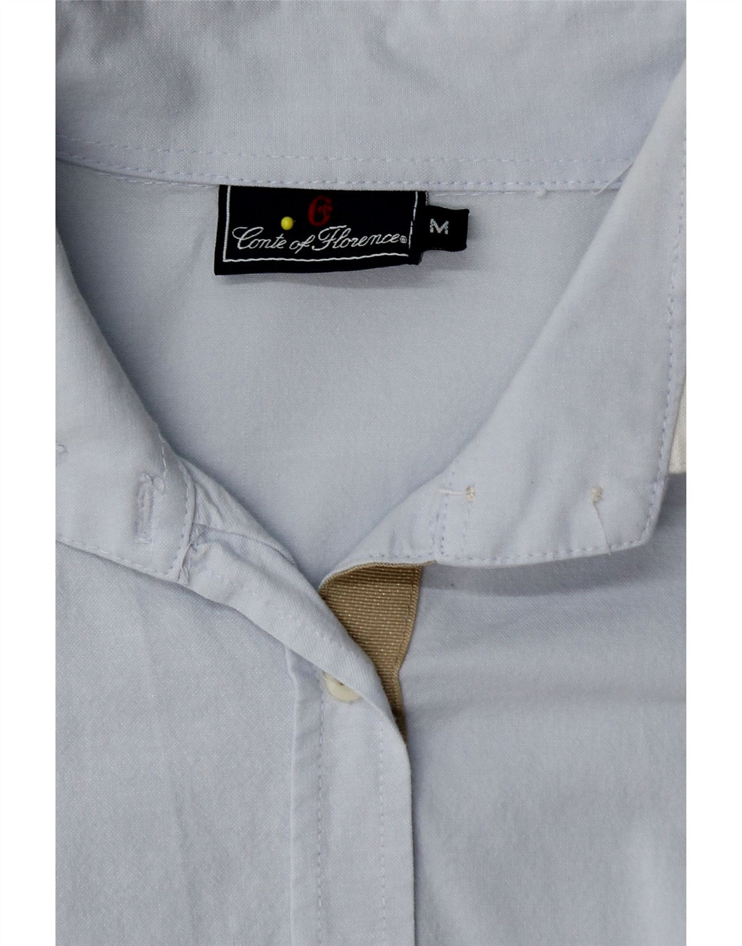 Camisa feminina CONTE OF FLORENCE UK 12 algodão azul médio