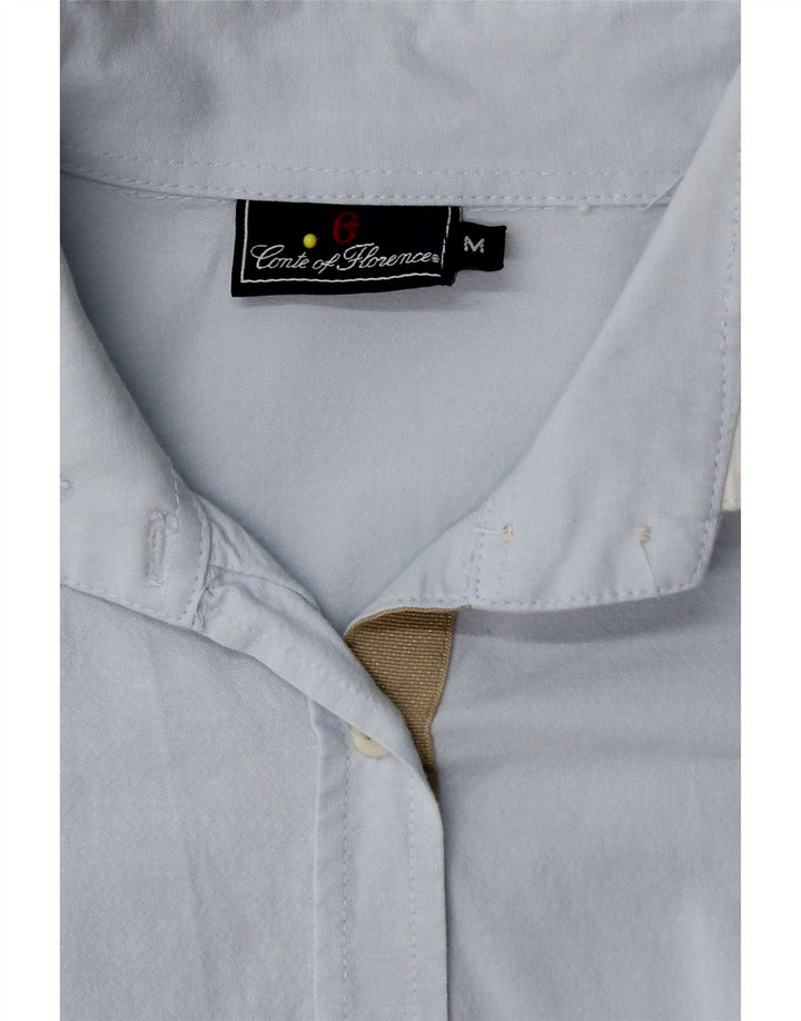 Camisa feminina CONTE OF FLORENCE UK 12 algodão azul médio