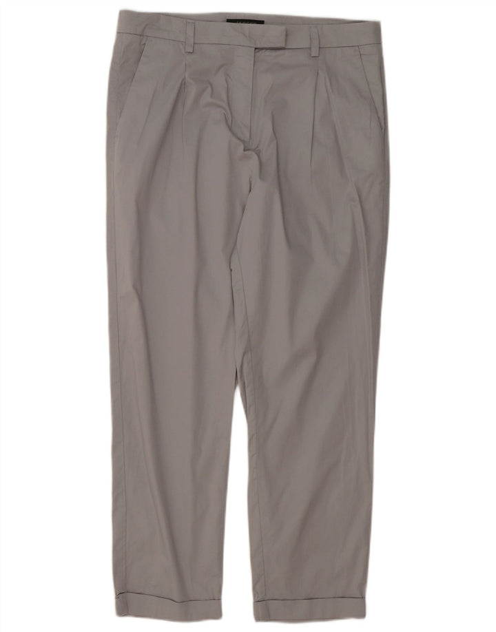 Calça Jaeger Feminina Crop Pegged Suit UK 12 Médio W32 L25 Poliéster Cinza