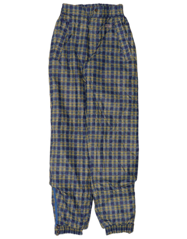 Calça corta-vento feminina vintage de cintura alta IT 44 médio W26 L32 azul marinho