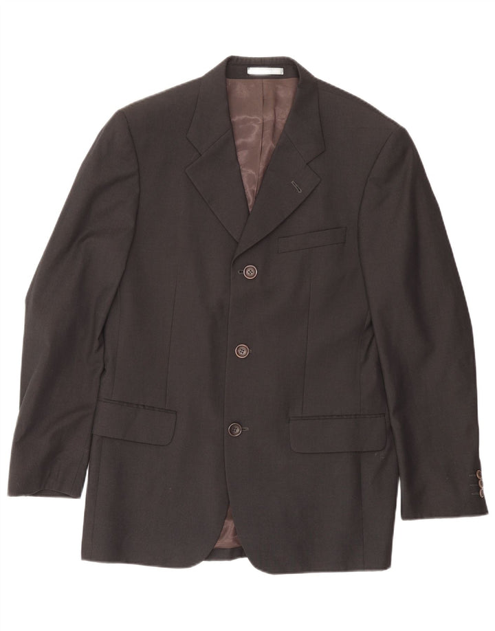 Jaqueta blazer masculina de 3 botões KENZO IT 48 lã azul marinho médio