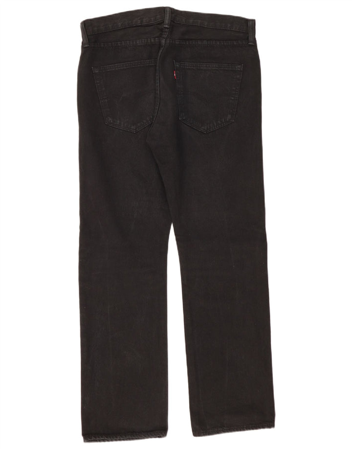 Calça jeans reta masculina Levi's W32 L30 algodão preto