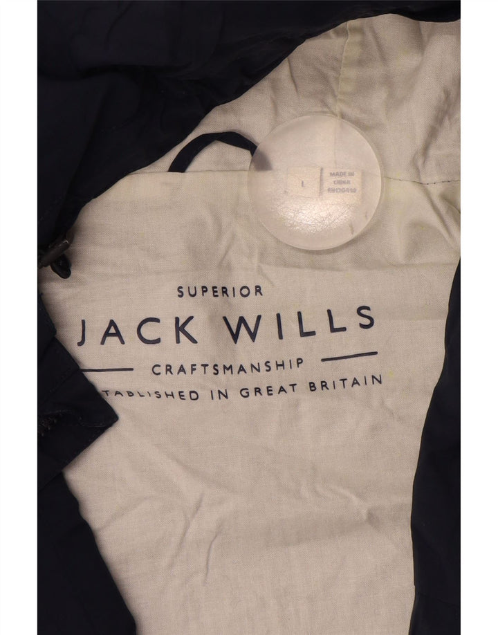 Jaqueta de chuva masculina Jack Wills com capuz Reino Unido 40 grande algodão azul marinho