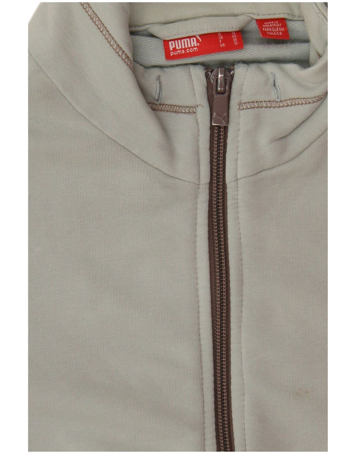 Puma Womens Tracksuit Top Jacket UK 10 Pequeno Algodão Cinza
