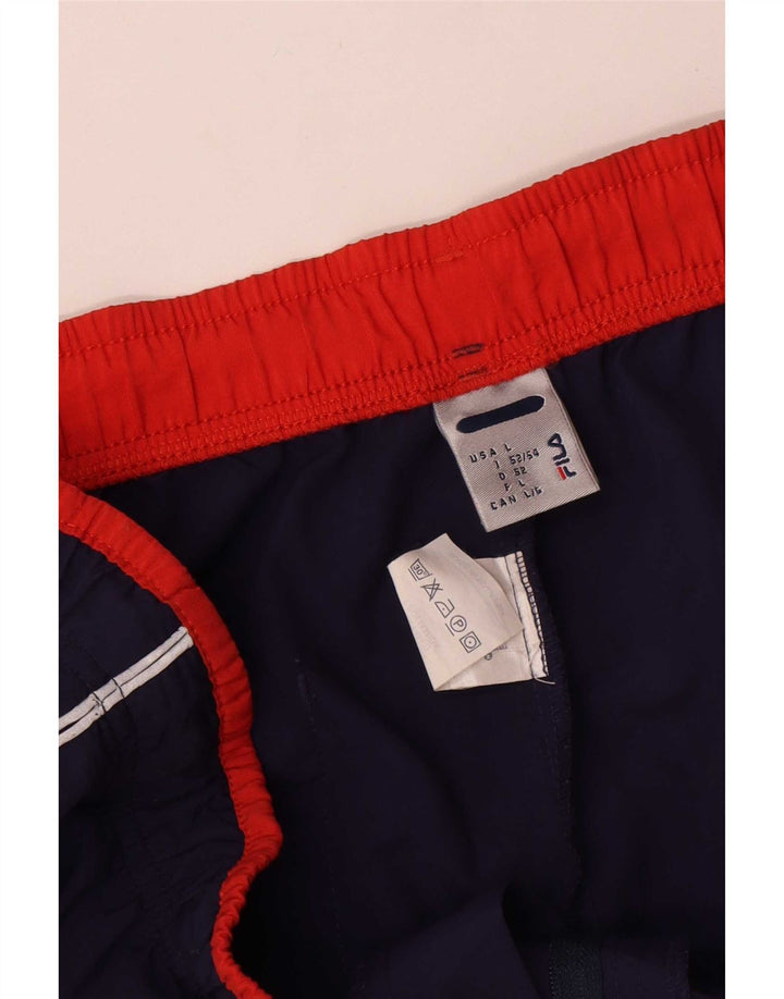 Calça de treino masculina Fila grande azul marinho poliamida