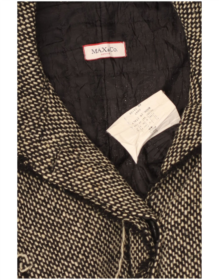 Sobretudo feminino UK 8 pequeno poliéster preto