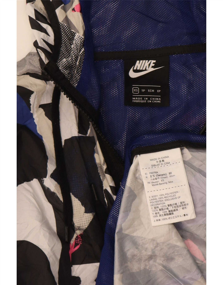 Jaqueta de chuva feminina com capuz Nike UK 6 XS multicolorida geométrica
