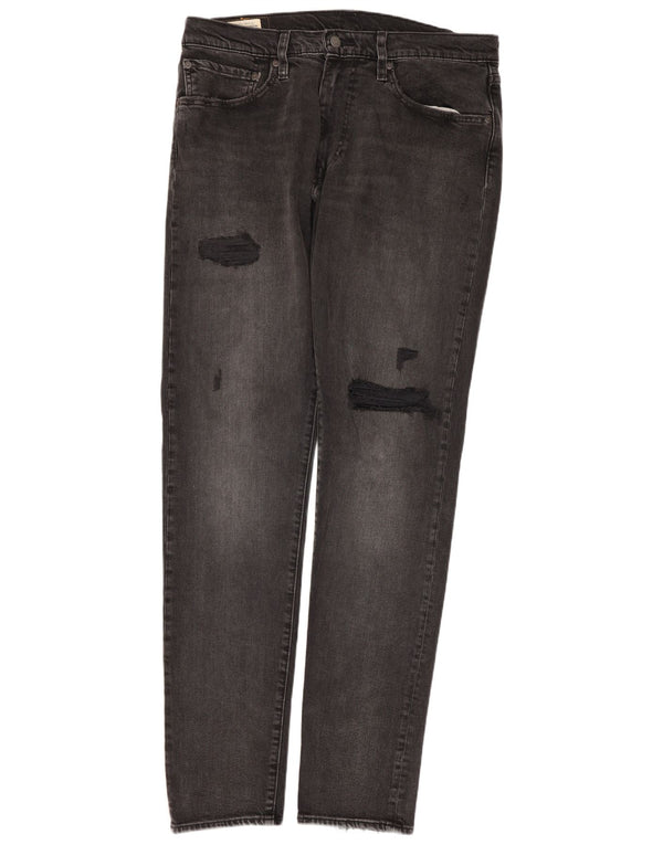 Calça jeans masculina Levi's 512 Distressed Slim Tapered W34 L34 cinza algodão