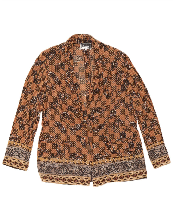 LUISA SPAGNOLI Jaqueta blazer feminina com 2 botões IT 48 XL marrom paisley