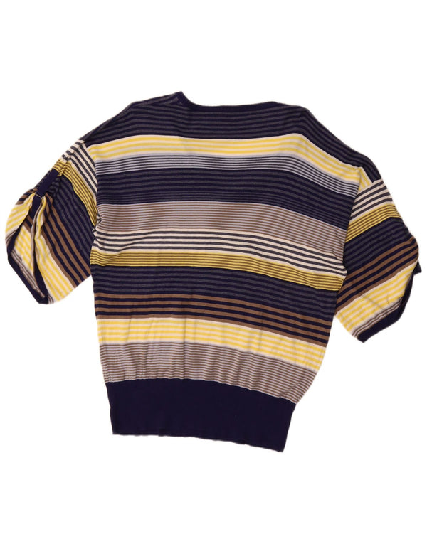 Suéter feminino Marks & Spencer Autograph com decote em V Reino Unido 20 2XL azul marinho