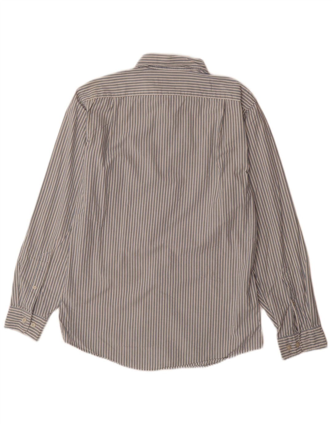 EDDIE BAUER Camisa masculina clássica de ajuste pequeno algodão listrado azul