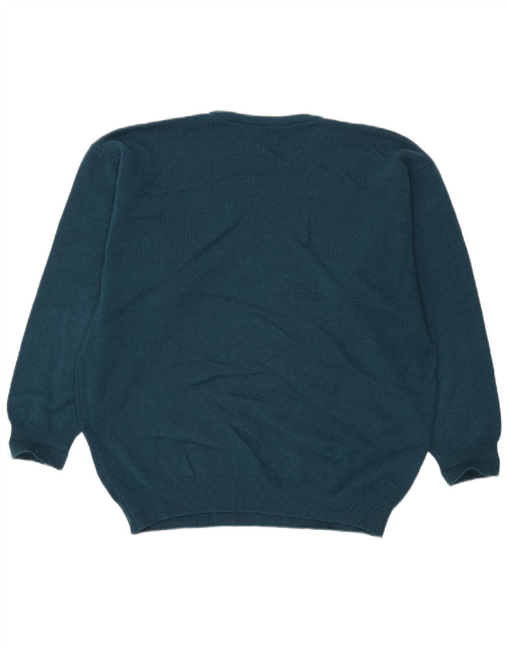 Suéter masculino Pringle com gola redonda, lã virgem verde médio