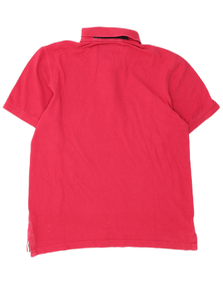 Camisa polo masculina Crew Clothing algodão rosa médio