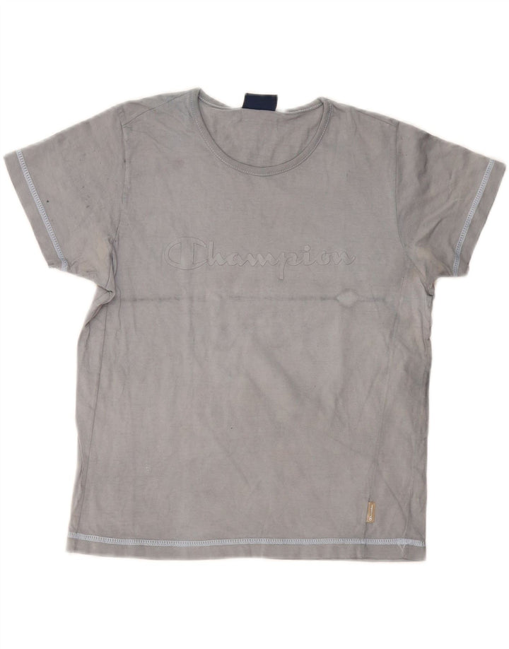 Camiseta feminina com estampa CHAMPION UK 10 pequena algodão azul marinho