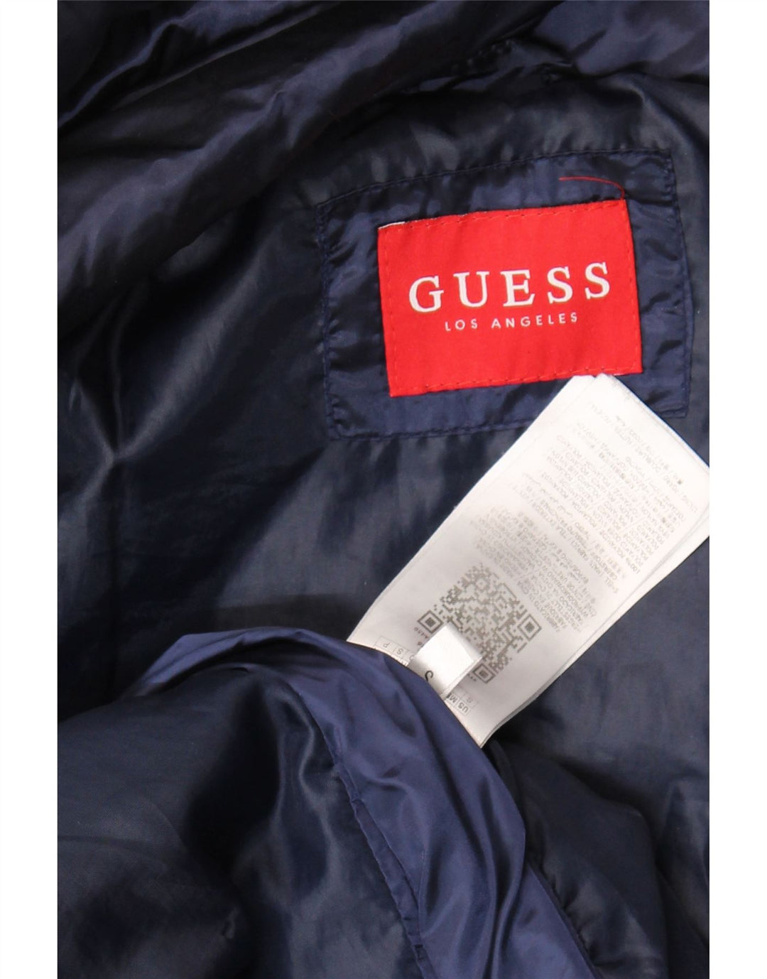 Guess Casaco feminino grande com capuz e acolchoado Reino Unido 10 pequeno azul marinho poliamida