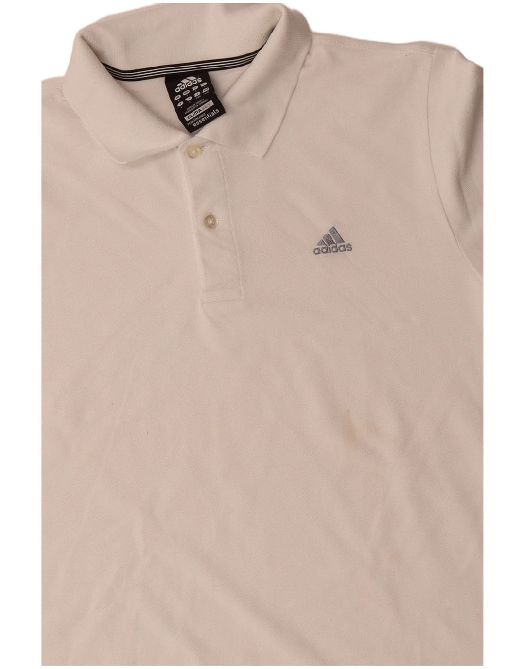 ADIDAS Mens Clima 365 Polo Shirt Grande Algodão Branco