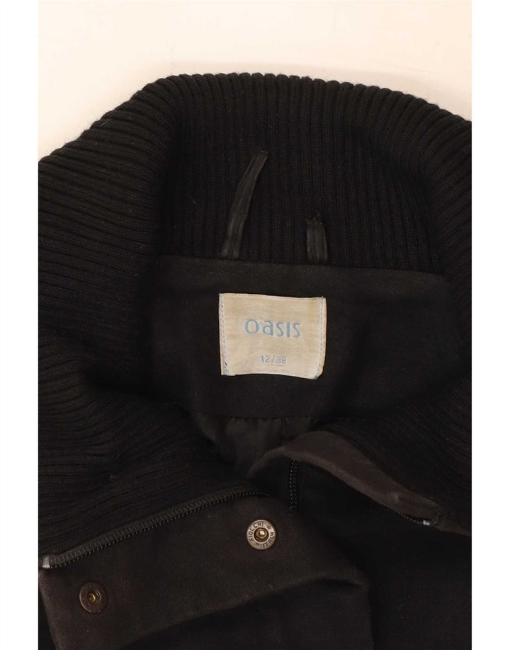 Casaco corta-vento feminino Oasis UK 12 algodão preto médio