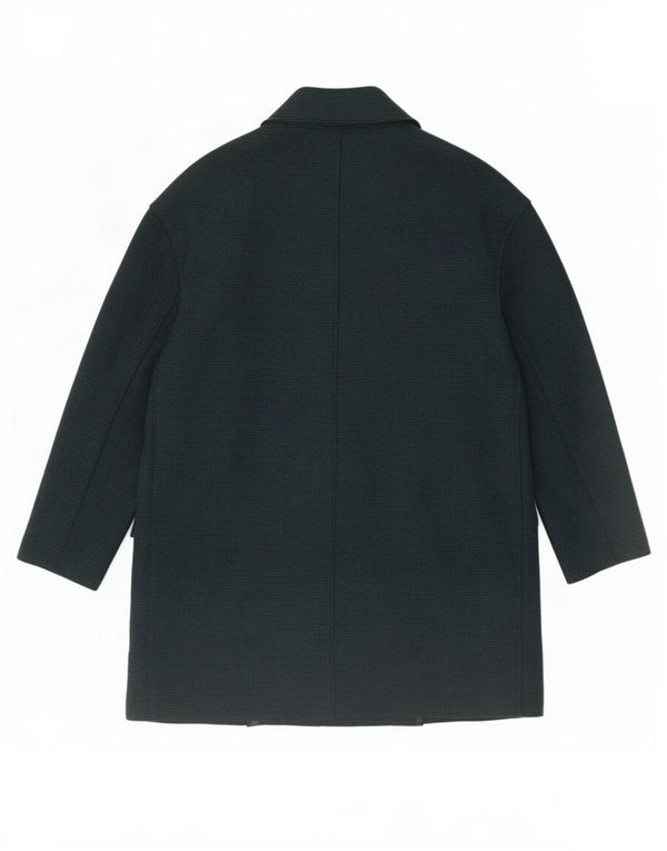 Casaco feminino oversized com peito duplo Zara UK 4 XS verde poliéster