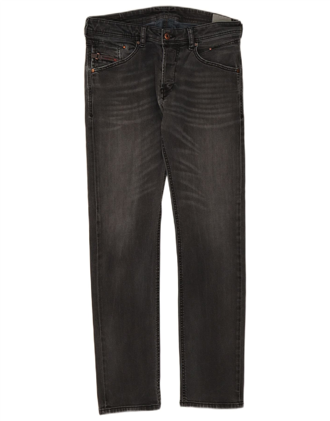 Diesel Feminino Belther Regular Slim Jeans W30 L30 Cinza Algodão