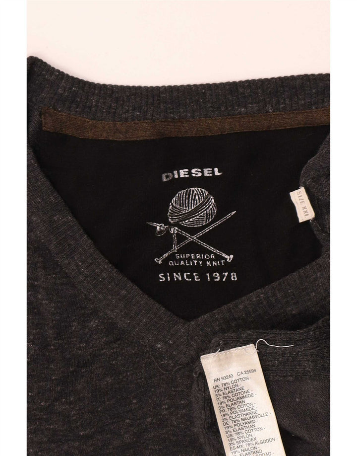 Suéter masculino Diesel com decote em V 2XL algodão cinza