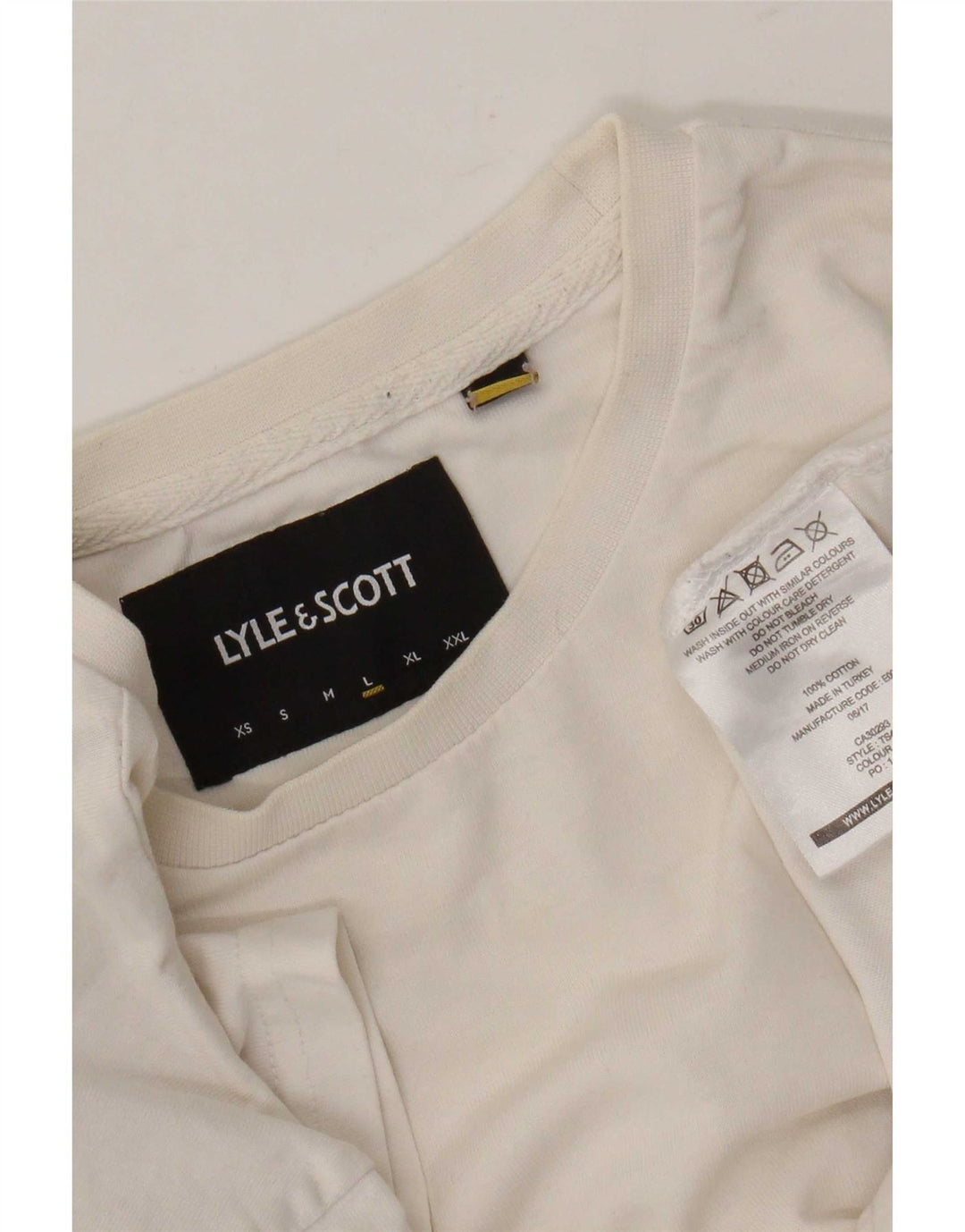 Camiseta masculina de manga curta Lyle & Scott grande algodão branco