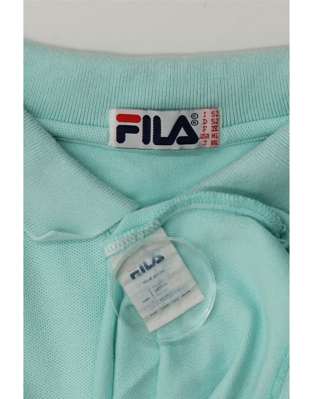 Camisa polo masculina Fila IT 52 grande algodão azul