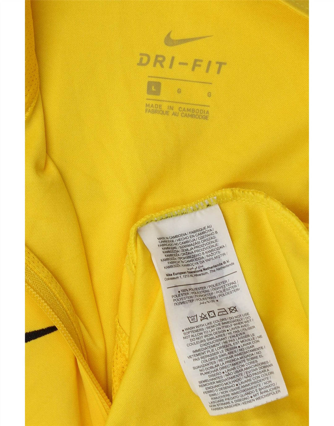 Nike Mens Dri Fit Tracksuit Top Jacket Grande Amarelo Colorblock Poliéster