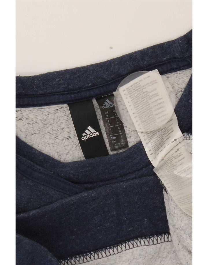 Adidas Mens Moletom Jumper Médio Azul Marinho Algodão