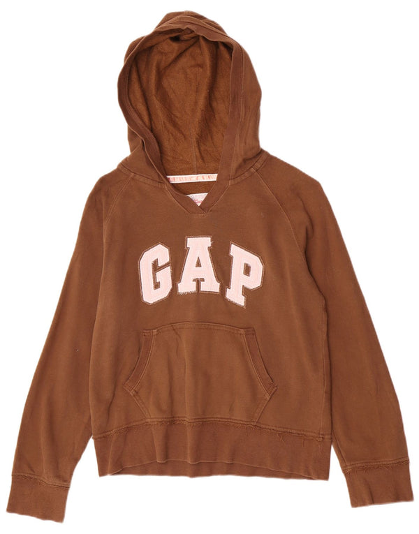 Gap Girls Graphic Regular Fit moletom com capuz 9-10 anos grande algodão marrom