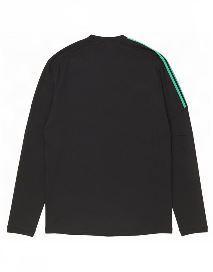 Adidas masculino irlandês futebol topo manga longa médio preto poliéster