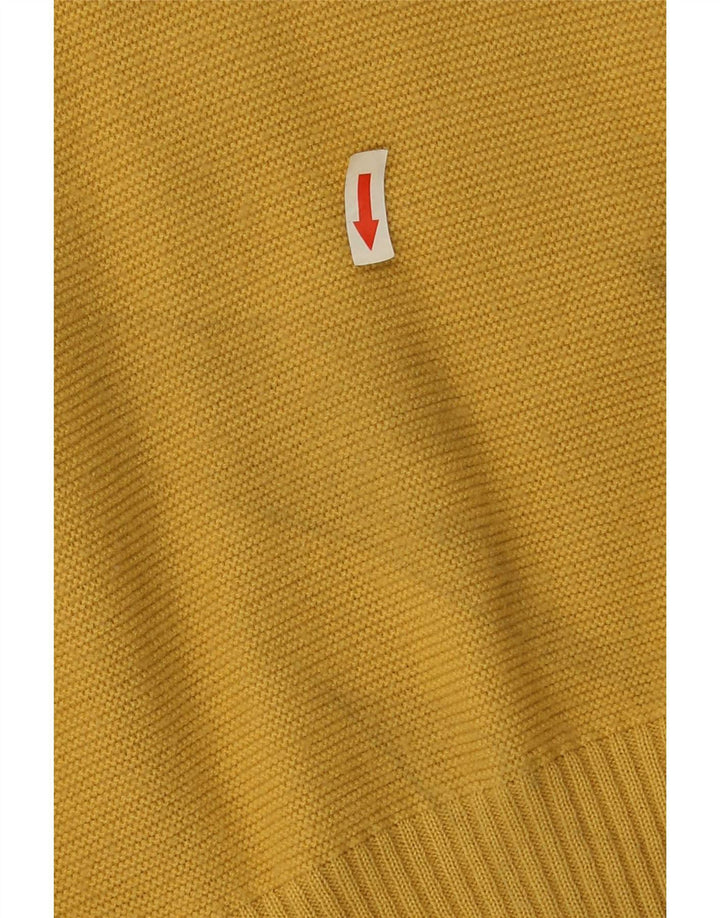 Suéter masculino vintage com decote em V IT 52 poliéster amarelo grande