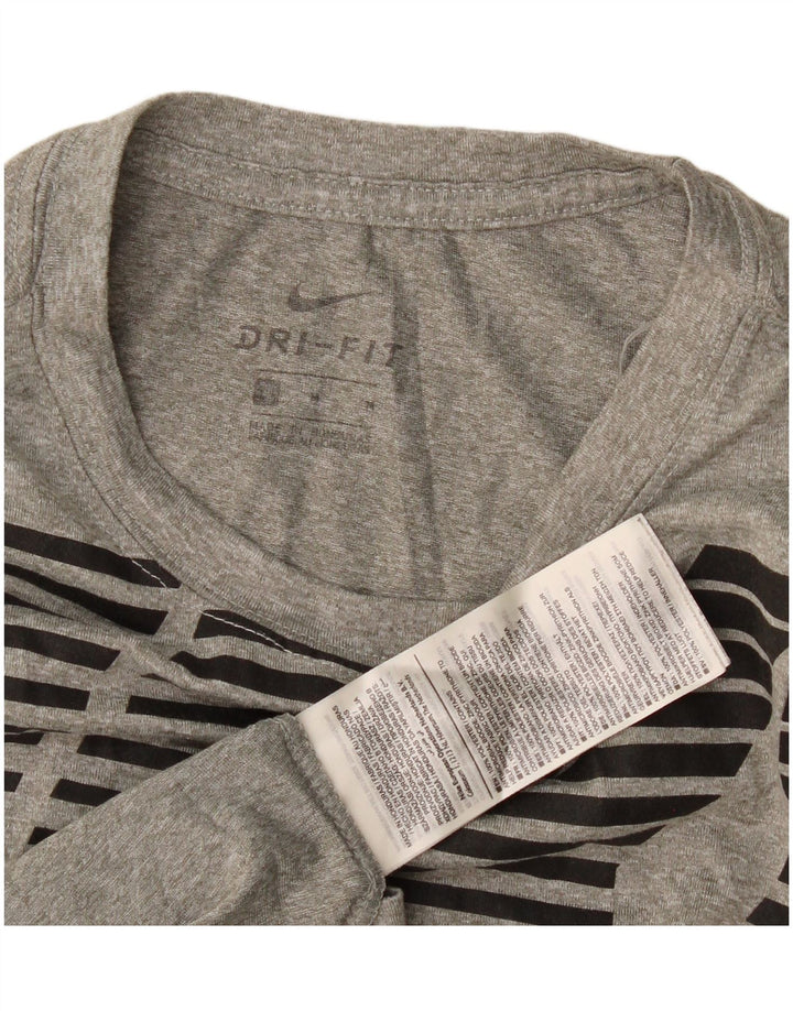Camiseta Nike Masculina Dri Fit Graphic Top Cinza Médio Poliéster