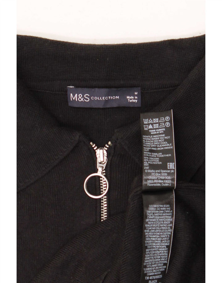Camisa polo feminina Marks & Spencer UK 14 média preta viscose