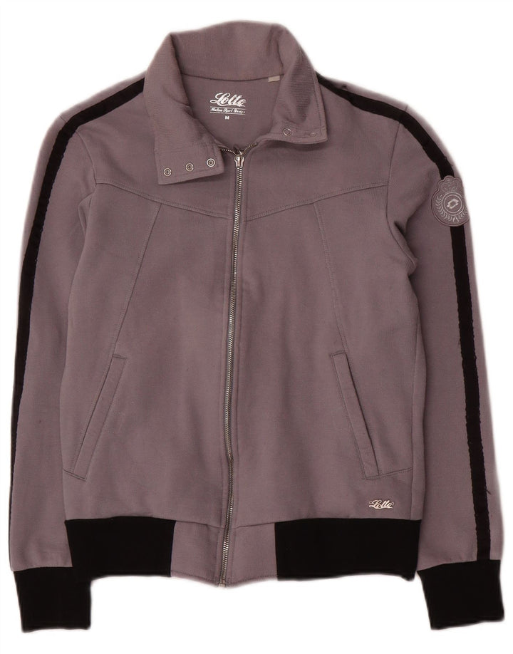 Lotto Womens Tracksuit Top Jacket UK 12 Médio Cinza Colourblock Algodão