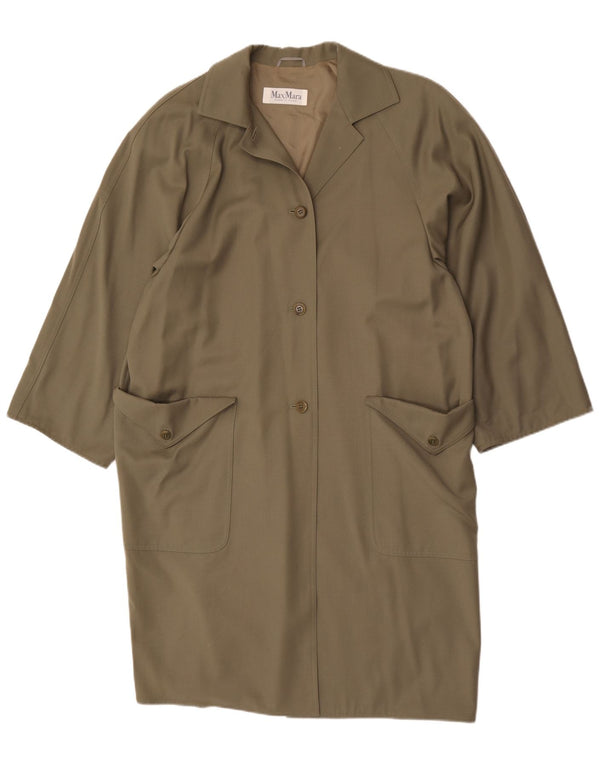 Sobretudo oversized feminino Max Mara UK 14 grande lã cáqui