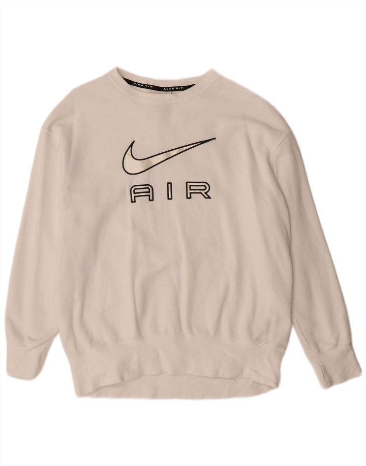 NIKE Masculino Loose Fit Graphic Moletom Jumper XS Algodão Branco