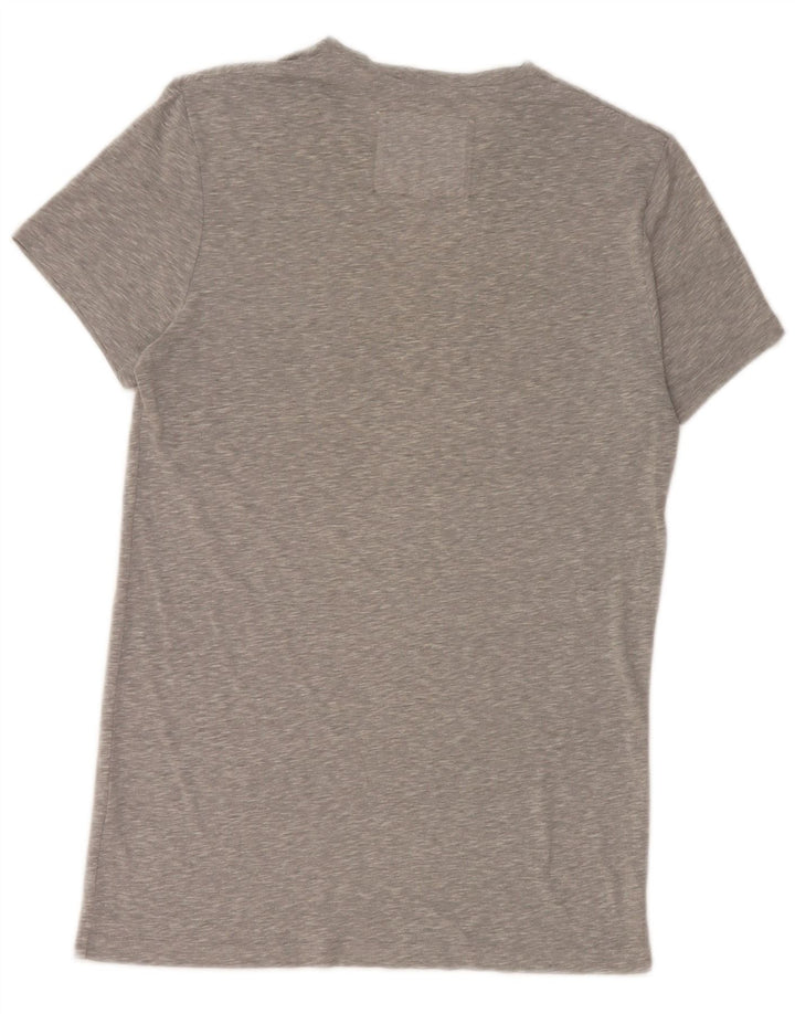 Camiseta masculina Jack Wills top pequeno algodão manchado cinza